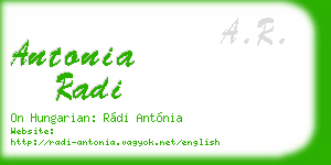 antonia radi business card