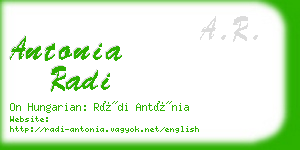 antonia radi business card